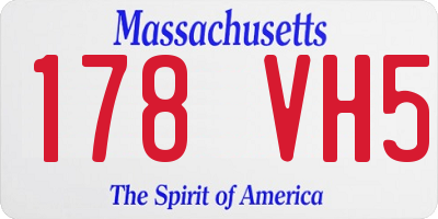 MA license plate 178VH5