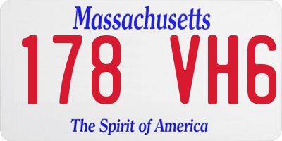 MA license plate 178VH6