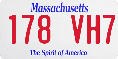 MA license plate 178VH7