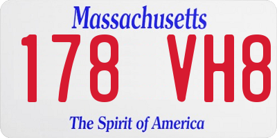 MA license plate 178VH8