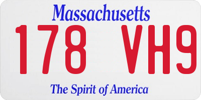 MA license plate 178VH9