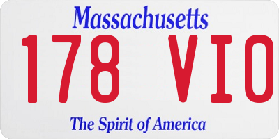 MA license plate 178VI0