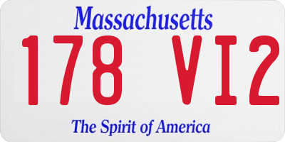 MA license plate 178VI2