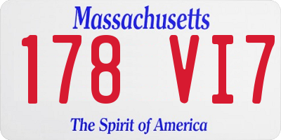 MA license plate 178VI7