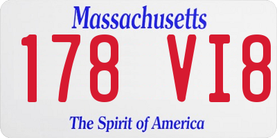 MA license plate 178VI8