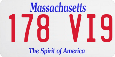 MA license plate 178VI9