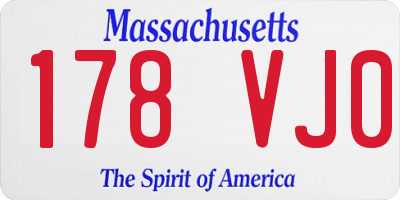 MA license plate 178VJ0