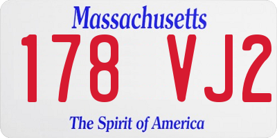 MA license plate 178VJ2
