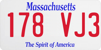 MA license plate 178VJ3