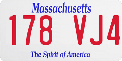 MA license plate 178VJ4