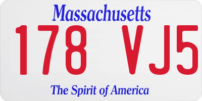 MA license plate 178VJ5