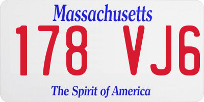 MA license plate 178VJ6