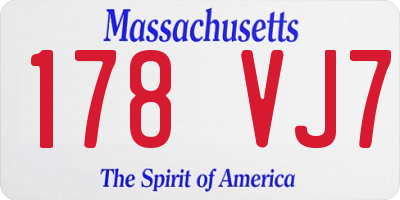 MA license plate 178VJ7