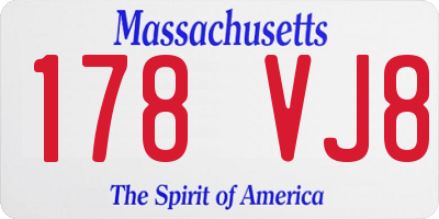MA license plate 178VJ8