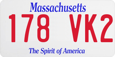 MA license plate 178VK2