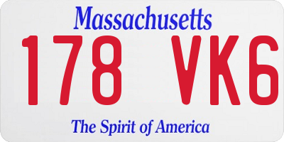 MA license plate 178VK6