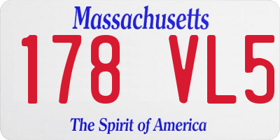 MA license plate 178VL5