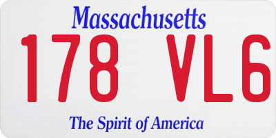 MA license plate 178VL6