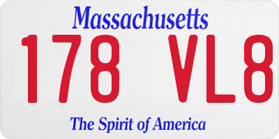 MA license plate 178VL8