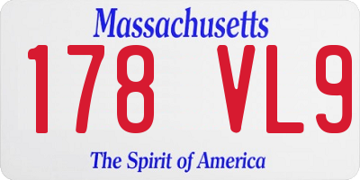 MA license plate 178VL9