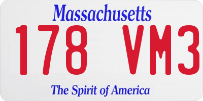 MA license plate 178VM3