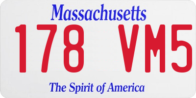 MA license plate 178VM5