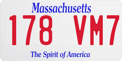MA license plate 178VM7