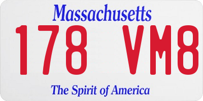 MA license plate 178VM8