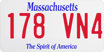 MA license plate 178VN4