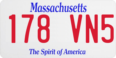 MA license plate 178VN5