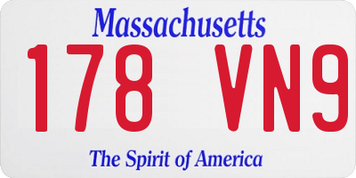 MA license plate 178VN9