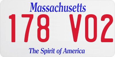 MA license plate 178VO2