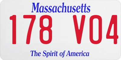 MA license plate 178VO4
