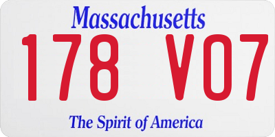 MA license plate 178VO7