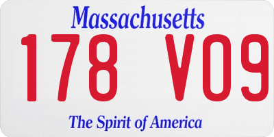 MA license plate 178VO9