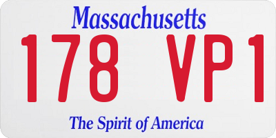 MA license plate 178VP1