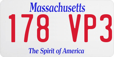 MA license plate 178VP3