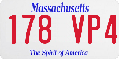 MA license plate 178VP4
