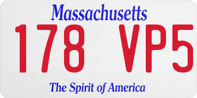 MA license plate 178VP5
