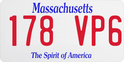 MA license plate 178VP6