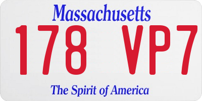MA license plate 178VP7