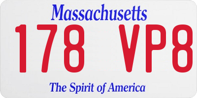 MA license plate 178VP8