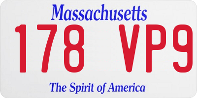 MA license plate 178VP9
