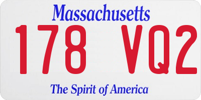 MA license plate 178VQ2