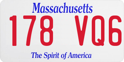 MA license plate 178VQ6
