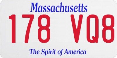 MA license plate 178VQ8