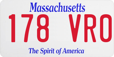 MA license plate 178VR0