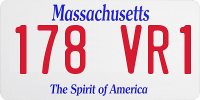 MA license plate 178VR1