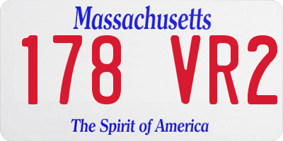 MA license plate 178VR2