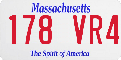 MA license plate 178VR4